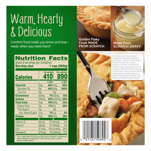 Marie Callender's Turkey Pot Pie Frozen Meal Perspective: back