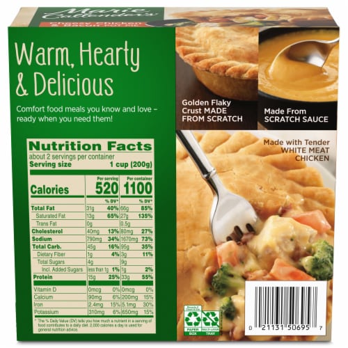 Marie Callender's Cheesy Chicken & Bacon Pot Pie Frozen Meal Perspective: back