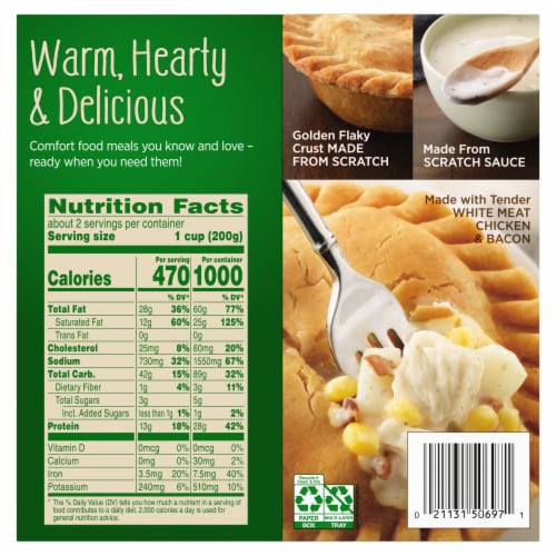 Marie Callender's Chicken Corn Chowder Pot Pie Perspective: back