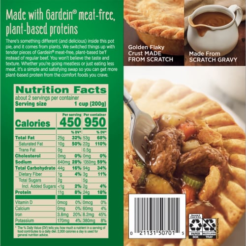 Marie Callender's Plant-Based Gardein Be'F Pot Pie Frozen Meal Perspective: back