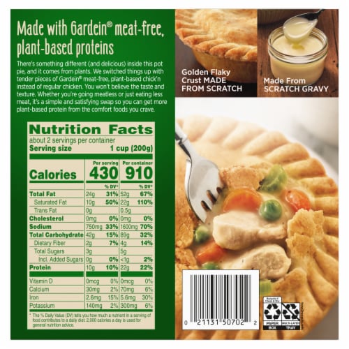 Marie Callender’s® Plant-Based Gardein® Chick’n Pot Pie Frozen Meal Perspective: back