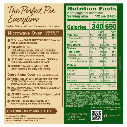 Marie Callender's Apple Pie Frozen Dessert Perspective: back