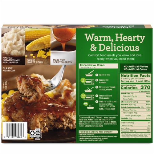 Marie Callender's Meat Loaf & Gravy Frozen Meal - 12.4 Ounces Perspective: back