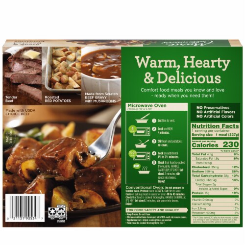 Marie Callender's Steak & Roasted Potatoes Frozen Meal Perspective: back