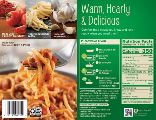 Marie Callender's® Spaghetti with Meat Sauce Frozen Meal Perspective: back
