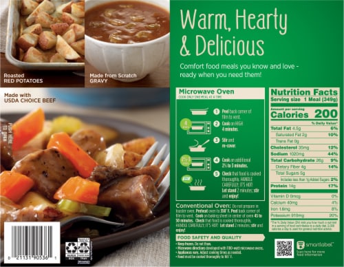 Marie Callender's Beef Pot Roast Frozen Meal Perspective: back