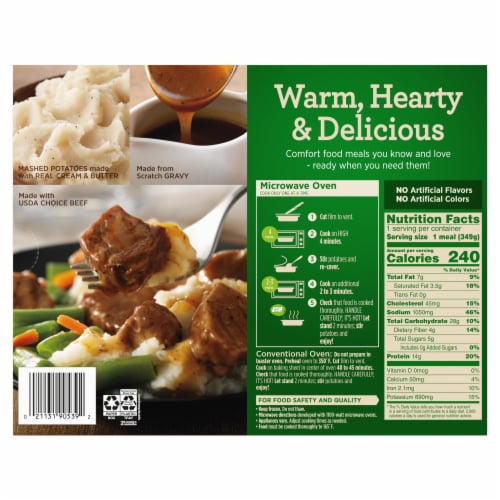 Marie Callender's Slow Roasted Beef Frozen Meal Perspective: back