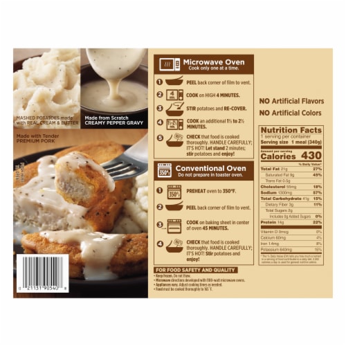 Marie Callender's Country Fried Pork & Gravy Frozen Meal Perspective: back