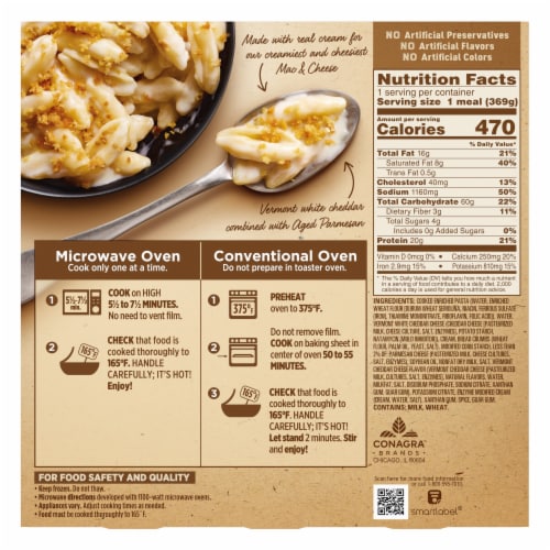 Marie Callender's® Creamy Vermont Mac & Cheese Bowl Frozen Meal Perspective: back