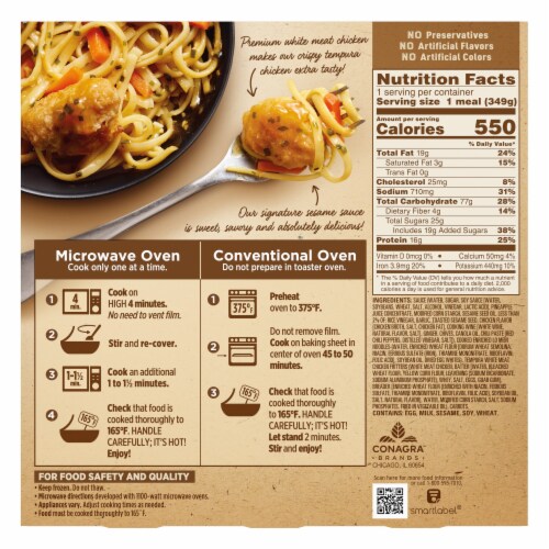 Marie Callender's Sweet And Savory Sesame Chicken Bowl Frozen Meal Perspective: back