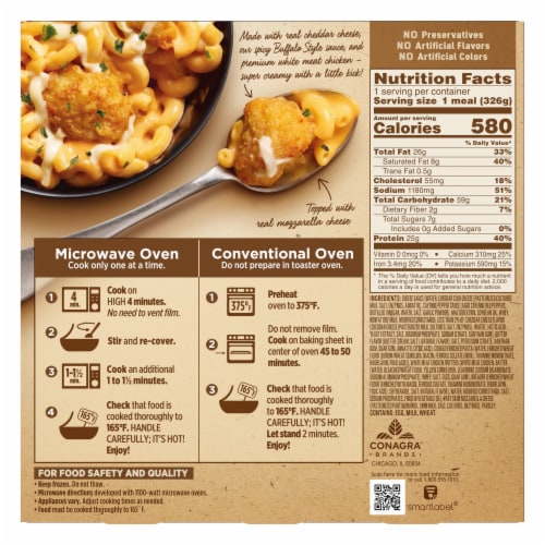Marie Callender's Spicy Buffalo Style Mac And Cheese Bowl Frozen Meal Perspective: back