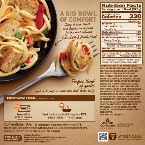 Marie Callender's Sweet and Spicy Chicken & Noodle Bowl Perspective: back