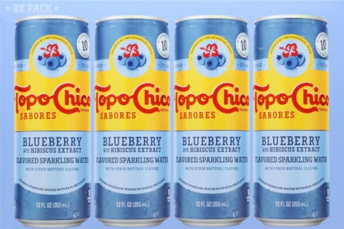 Topo Chico Sabores Blueberry With Hibiscus Extract Flavored Sparkling Water Cans