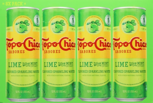 Topo Chico Sabores Lime With Mint Extract Cans Perspective: back