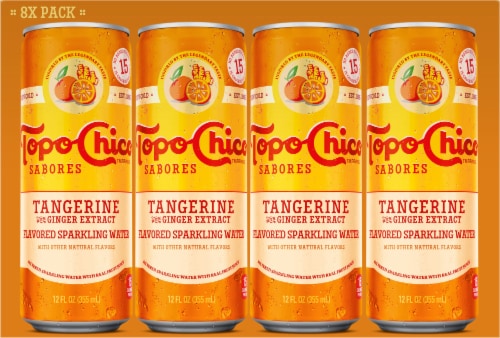 Topo Chico Sabores Tangerine With Ginger Extract Cans Perspective: back