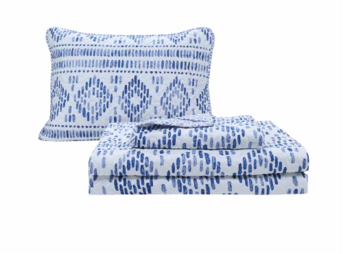 Harper Lane Austin Indigo Quilt Set Perspective: back