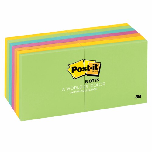 Post-it® Notes, 3" x 3", Jaipur Collection, 14 Pads Perspective: back
