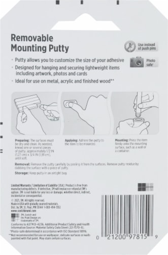 Scotch® Removable Mounting Putty - White Perspective: back