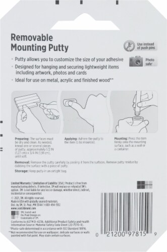 Scotch® Removable Mounting Putty - White Perspective: back