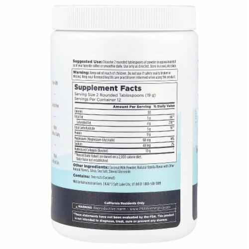 KAL Vanilla Magnesium Collagen Creamer Powder Perspective: back