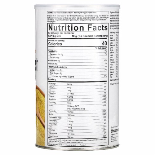 KAL Nutritional Yeast Flakes Wonderful Nutty - 22 oz (624 g) Perspective: back