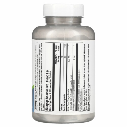 Kal Apple Cider Vinegar - 500 mg - 60 Chewable Tablets Perspective: back