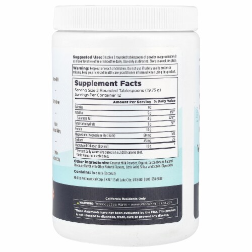 KAL Mocha Magnesium Collagen Creamer Powder Perspective: back