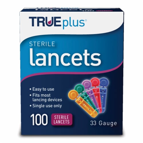 TRUEplus Incision Device Lancet 33 Gauge Needle 1 Box(s), 100 /Box Perspective: back