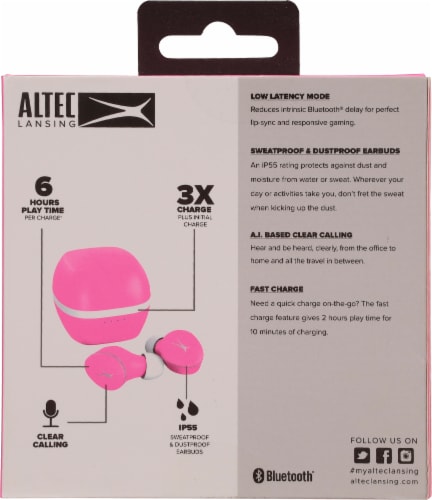 Altec Nanobud 3.0 TWS Earbuds - Pink Perspective: back