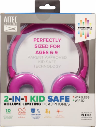 Sakar Bluetooth® 2-in-1 Kids Safe Headphones - Pink Perspective: back