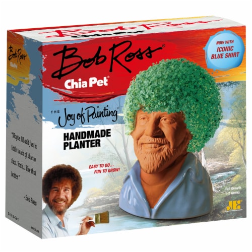 Bob Ross Chia Pet (blue shirt version) Perspective: back