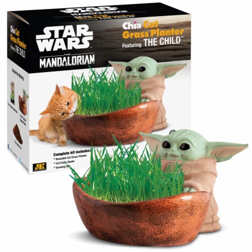Chia Cat Grass Planter ft. The Child (Star Wars - 'The Mandalorian') Perspective: back