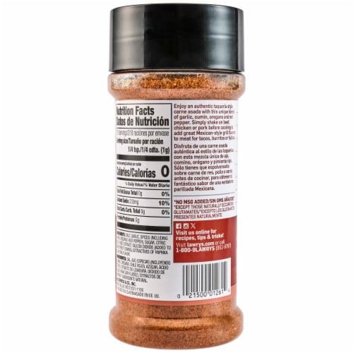 Lawry's Casero Carne Asada Seasoning Perspective: back