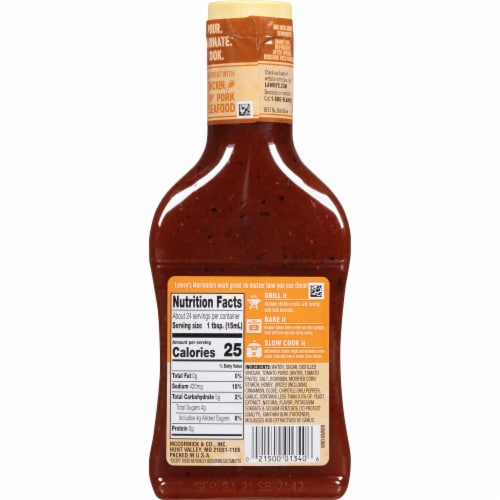 Lawry's Honey Bourbon Marinade Perspective: back