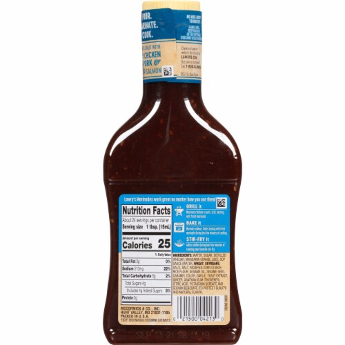 Lawry's Sesame & Ginger Marinade Perspective: back
