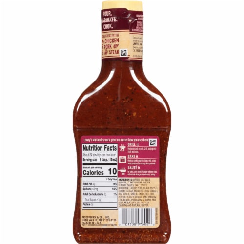 Lawry's Steakhouse Marinade Perspective: back