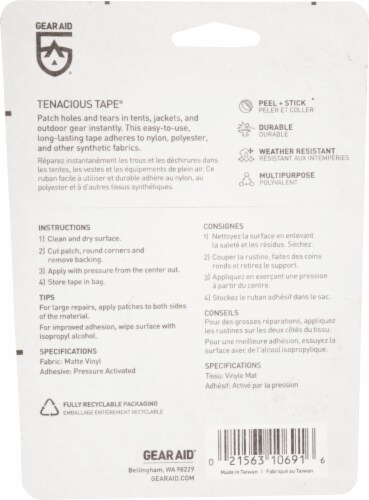 Gear Aid® Tenacious Tape™ Repair Tape - Clear Perspective: back