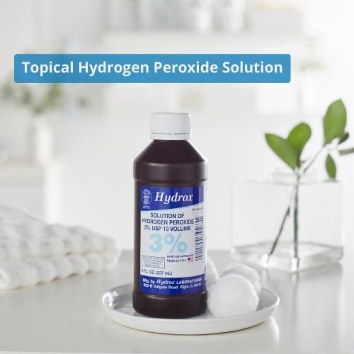 McKesson Antiseptic Hydrogen Peroxide 8 oz. Bottle Topical Liquid 3% Strength Perspective: back