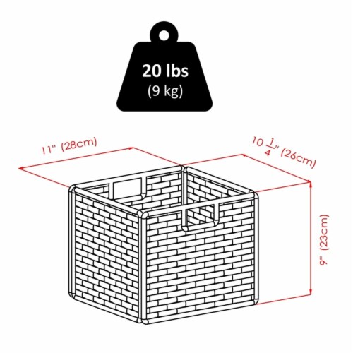 Winsome  Leo 7 Piece Shelf and Baskets - One Shelf  6 Small Baskets - Espresso Perspective: back