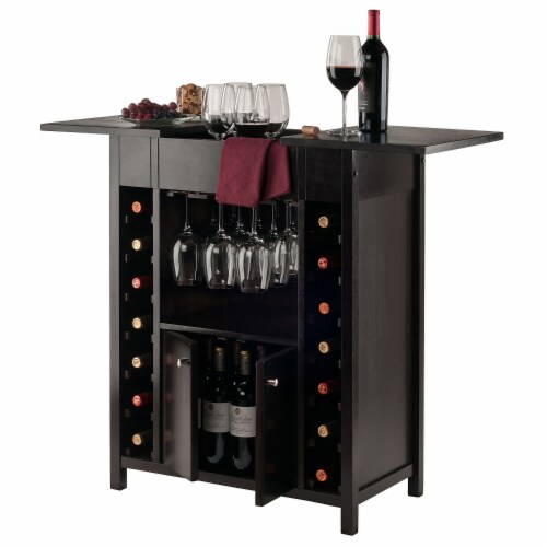 Winsome 37 H Yukon Wine Cabinet Espresso (92655) Perspective: back