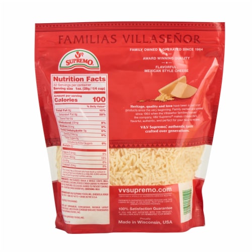 V&V Supremo Chihuahua® Queso Quesadilla Mexican Shred Cheese Perspective: back