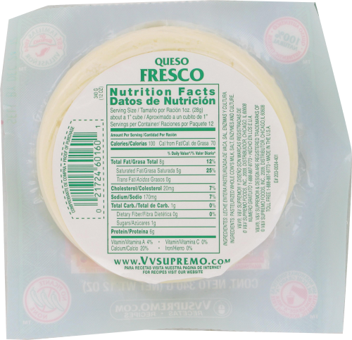 VV Supremo Queso Fresco Perspective: back