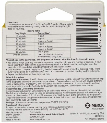 Panacur C 1-Gram Canine Dewormer Perspective: back