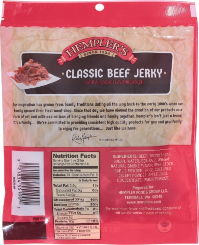Hempler's® Classic Beef Jerky Perspective: back