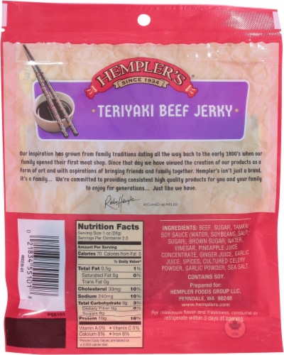 Hempler's® Teriyaki Beef Jerky Perspective: back