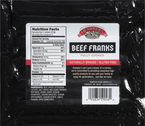 Hempler's® Beef Franks Perspective: back