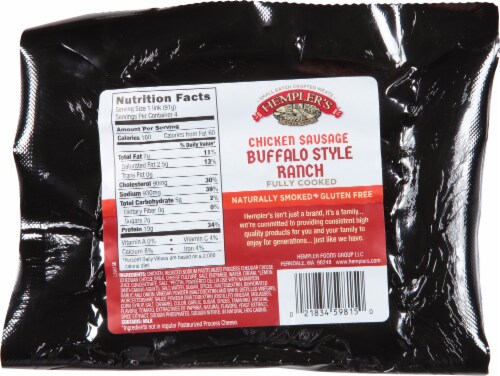 Hempler's® Buffalo Ranch Chicken Smoked Sausage Perspective: back