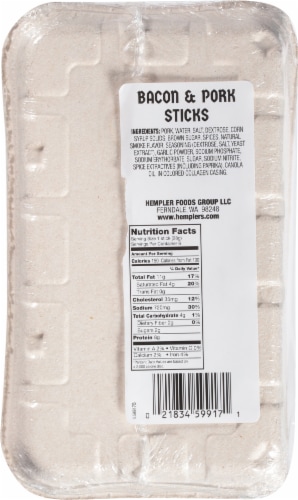 Hempler's® Bacon & Pork Meat Sticks Perspective: back