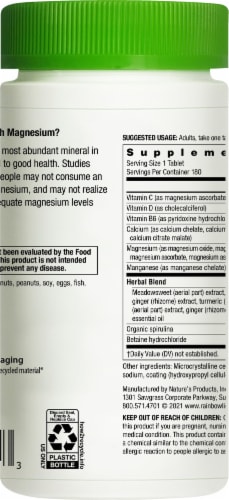 Rainbow Light Magnesium Calcium+ Tablets Perspective: back