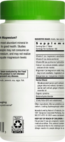 Rainbow Light Magnesium Calcium+ Tablets Perspective: back